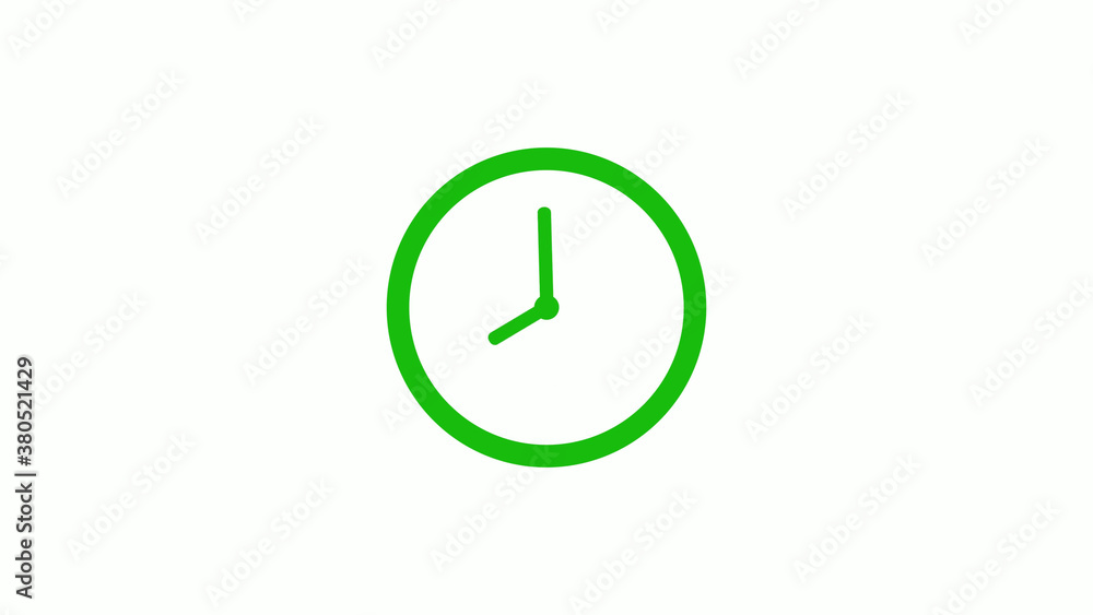 Green color circle 12 hours clockicon on white background,clock icon Green color circle 12 hours clockicon on white background,clock icon