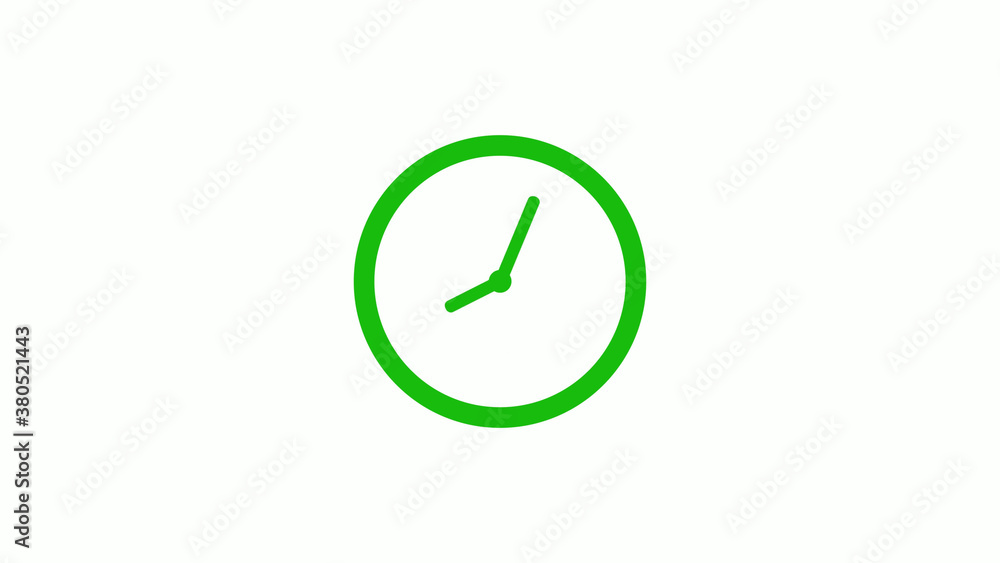 Green color circle 12 hours clockicon on white background,clock icon Green color circle 12 hours clockicon on white background,clock icon