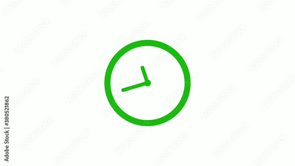 Green color circle 12 hours clockicon on white background,clock icon Green color circle 12 hours clockicon on white background,clock icon