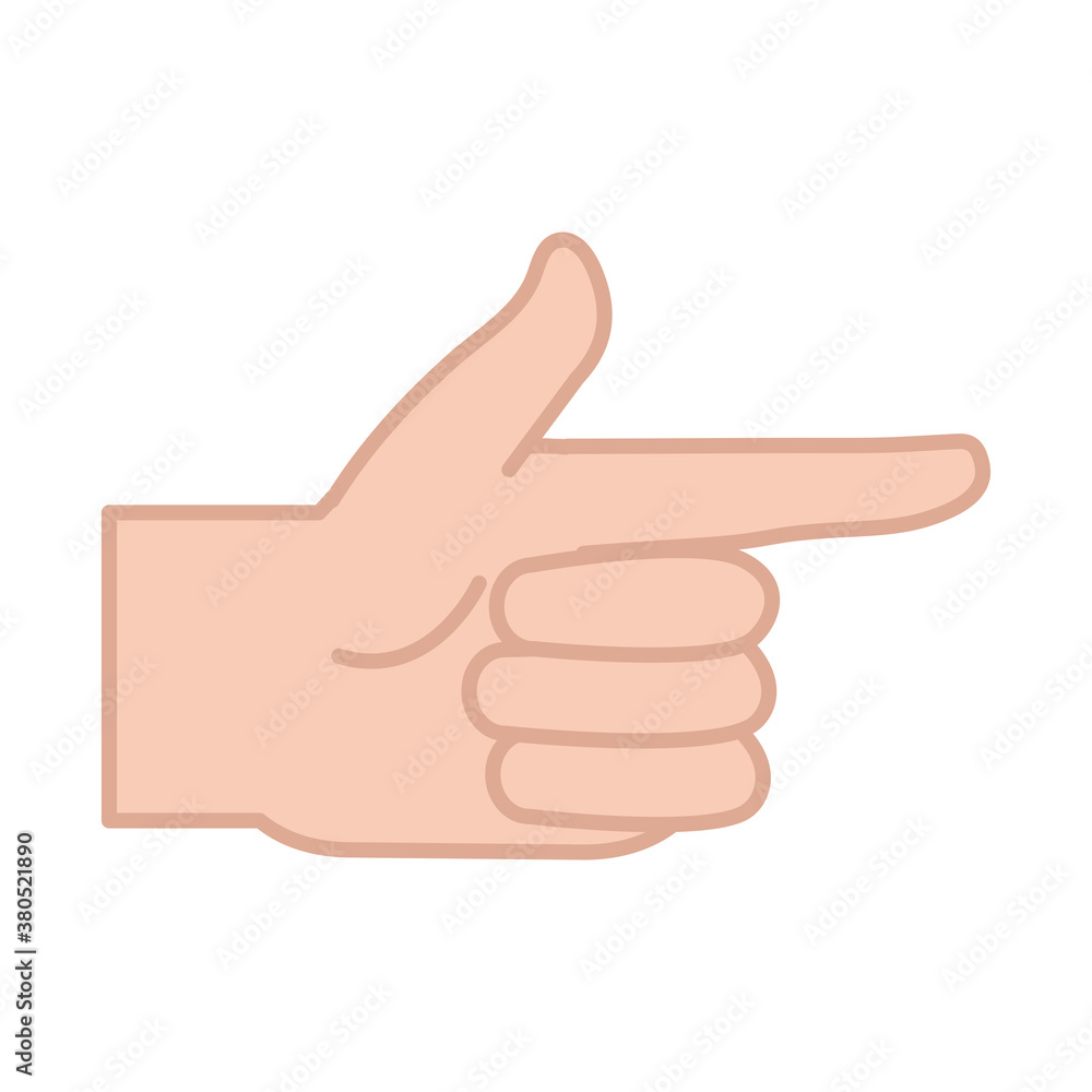 sign language hand gesture indicating right direction, line and fill icon sign language hand gesture indicating right direction, line and fill icon