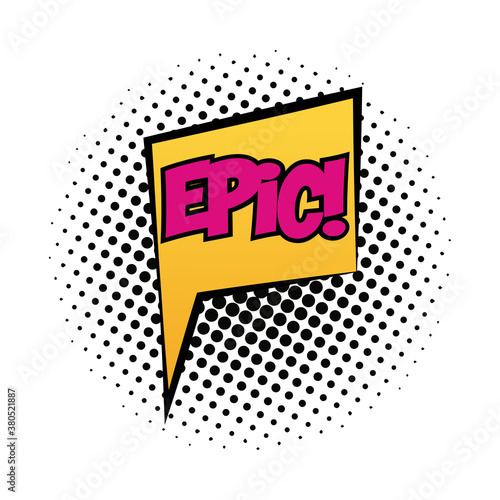 speech bubble with spic word pop art fill style