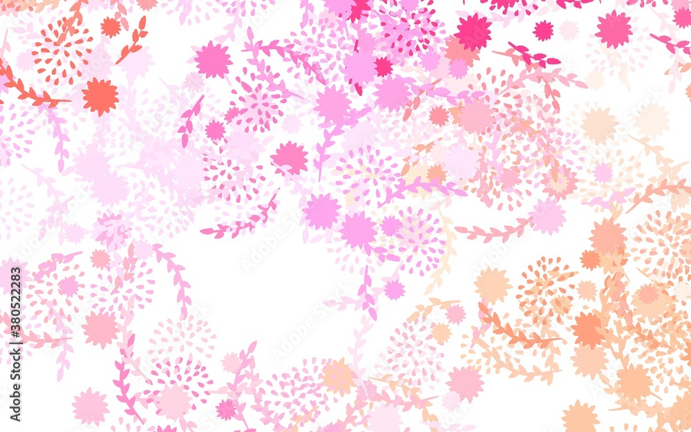 Light Pink, Yellow vector abstract pattern with flowers