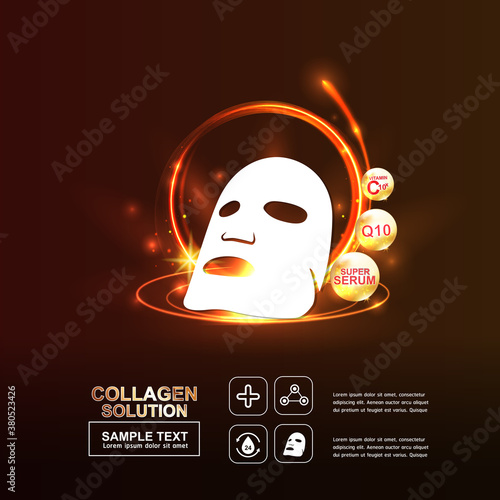 Collagen Serum and Vitamin Background Concept Skin Care Cosmetic.