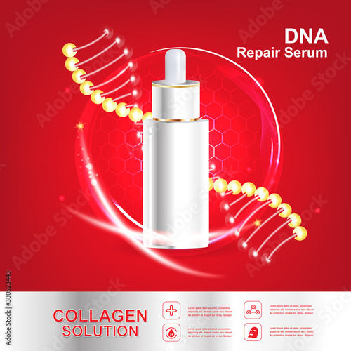 Collagen Serum and Vitamin Background Concept Skin Care Cosmetic.