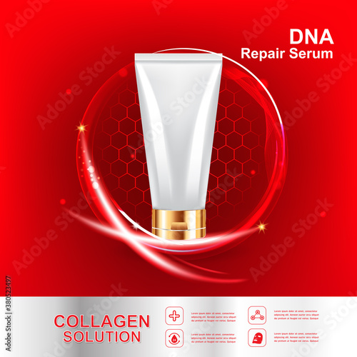 Collagen Serum and Vitamin Background Concept Skin Care Cosmetic.