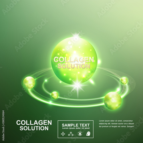 Collagen Serum and Vitamin Background Concept Skin Care Cosmetic.