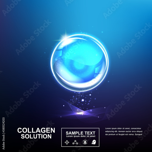 Collagen Serum and Vitamin Background Concept Skin Care Cosmetic.