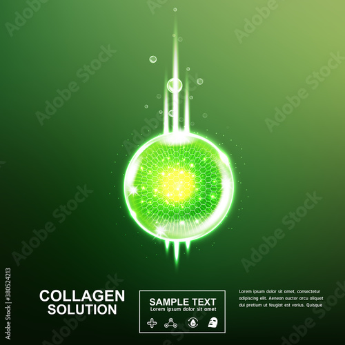 Collagen Serum and Vitamin Background Concept Skin Care Cosmetic.