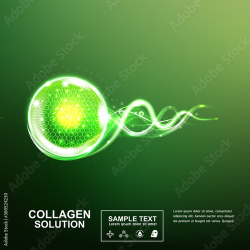Collagen Serum and Vitamin Background Concept Skin Care Cosmetic.