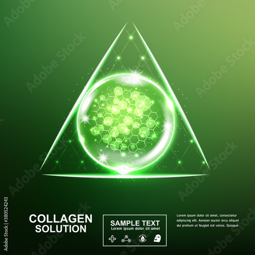 Collagen Serum and Vitamin Background Concept Skin Care Cosmetic.