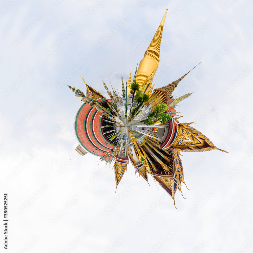 Φωτογραφία 360 Panorama of Wat Phra Kaew or name The Temple of the Emerald Buddha