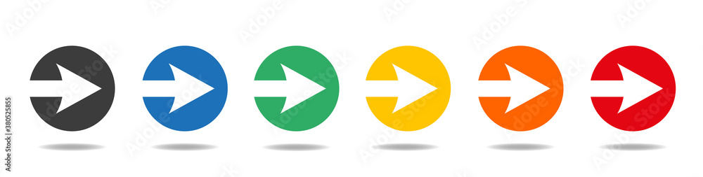 Arrows colorful set. Arrows in a circle, arrow icon. Colorful arrows . Vector illustration Arrows colorful set. Arrows in a circle, arrow icon. Colorful arrows . Vector illustration