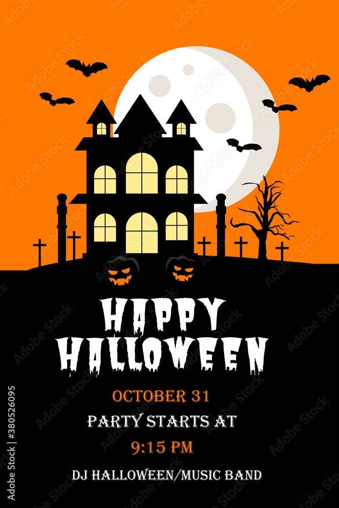 Halloween party invitation card design. vector set of halloween invitation.