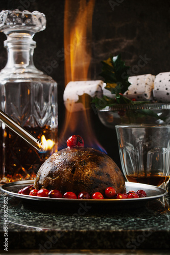 Christmas pudding. photo