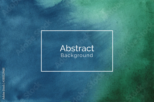 Abstract blue and green watercolor design texture background