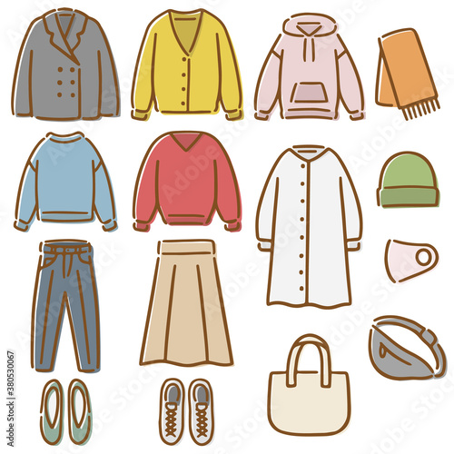 洋服 ファッション イラスト セット