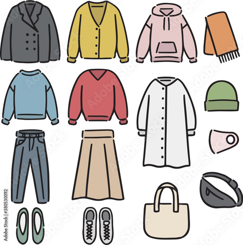 洋服 ファッション イラスト セット