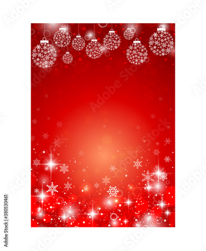 縦 キラキラ 雪の結晶のイルミネーションが美しいクリスマス背景