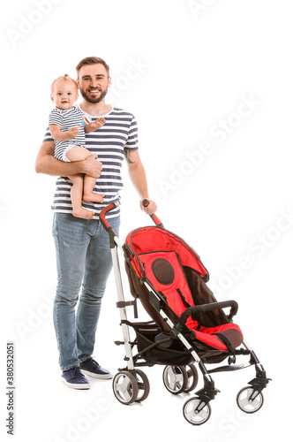 Father and his cute baby in...