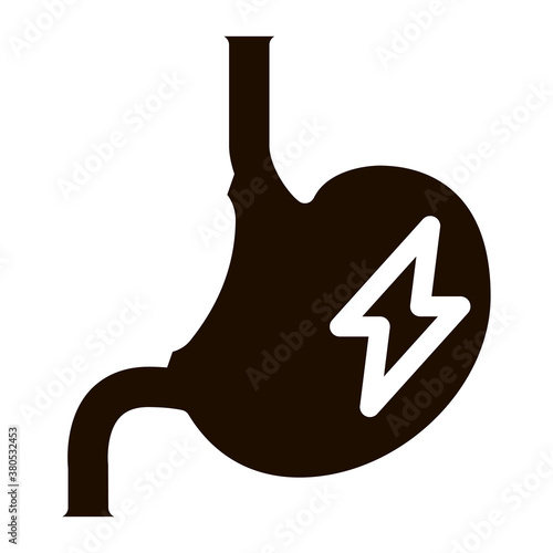 Upset Stomach Symptomp Of Pregnancy glyph icon Sign. Indigestion Stomachache Woman Symptomp Of Pregnancy Pictogram. Characteristic Diagnosis Of Future Mother Monochrome Illustration
