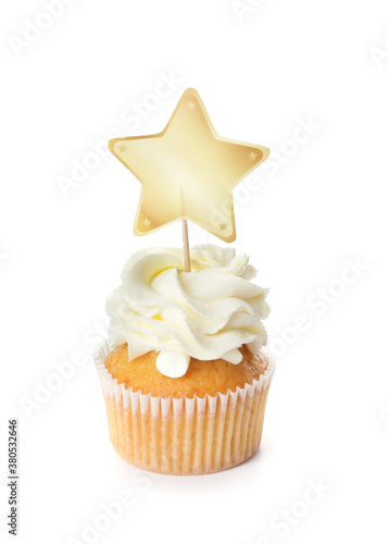 Tasty cupcake with stylish ...