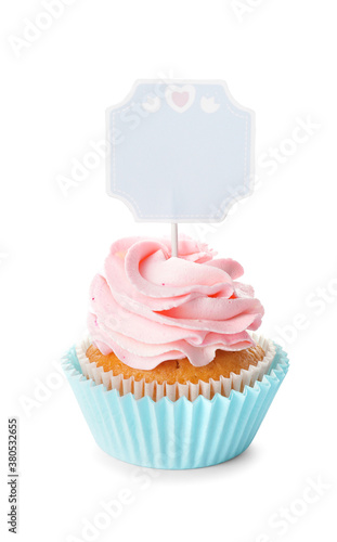 Tasty cupcake with stylish ...