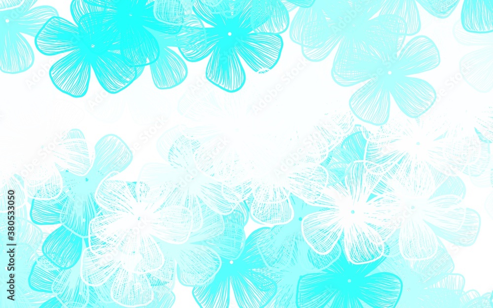 Light Green vector doodle background with flowers Light Green vector doodle background with flowers