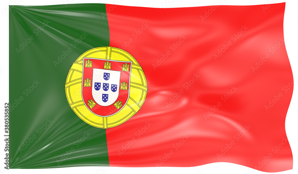 3d Illustration of a Waving Flag of Portugal