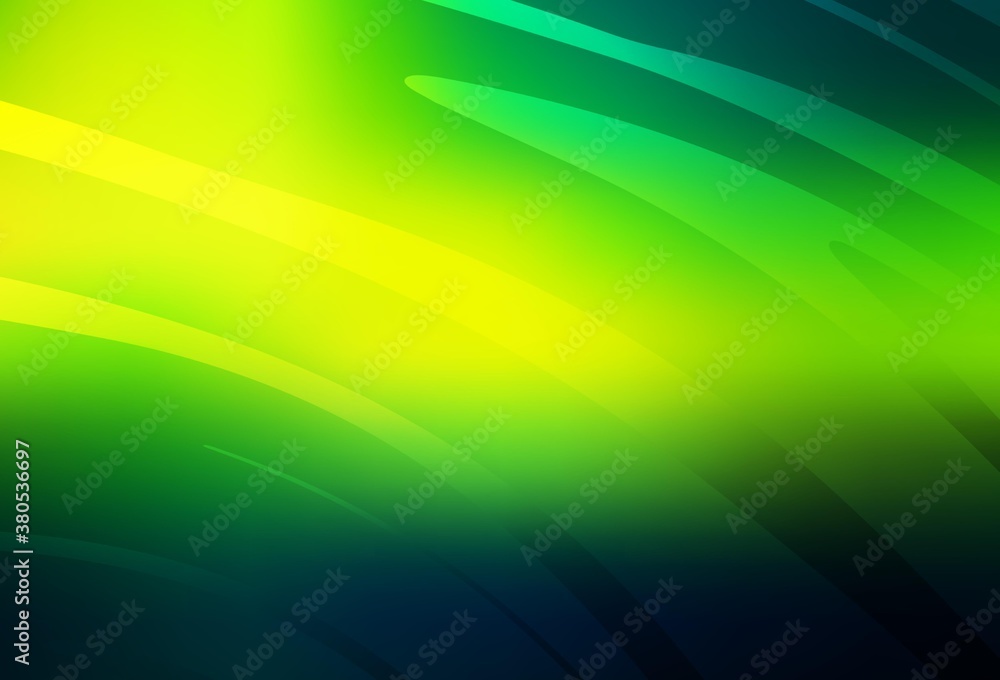 Dark Green, Yellow vector pattern with wry lines.