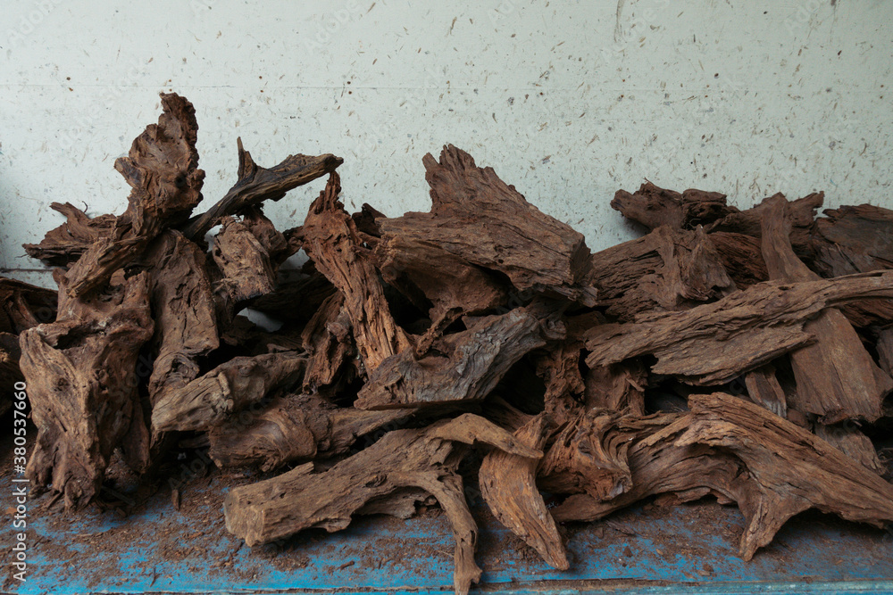 Pile of drift wood for aquarium decoration Pile of drift wood for aquarium decoration