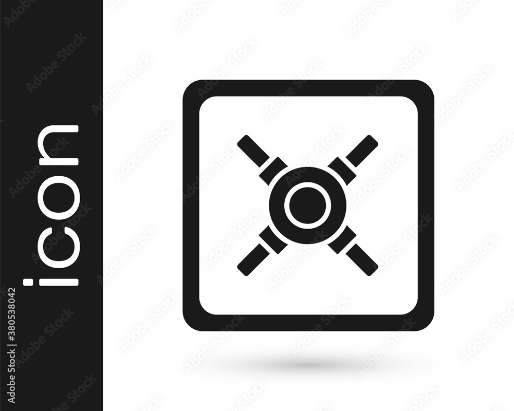 Grey Safe icon isolated on white background. The door safe a bank vault with a combination lock. Reliable Data Protection. Vector Illustration. Grey Safe icon isolated on white background. The door safe a bank vault with a combination lock. Reliable Data Protection. Vector Illustration.
