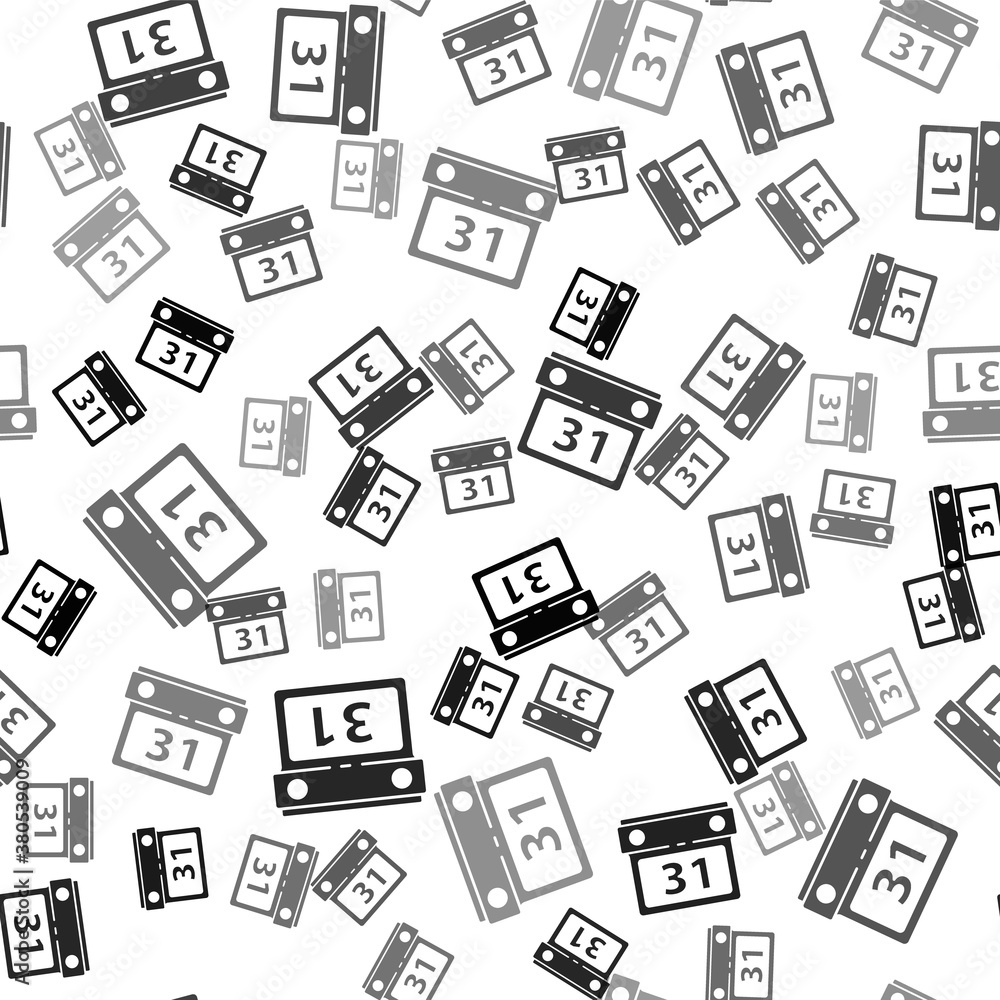 Black Calendar icon isolated seamless pattern on white background. Event reminder symbol. Vector Illustration. Black Calendar icon isolated seamless pattern on white background. Event reminder symbol. Vector Illustration.