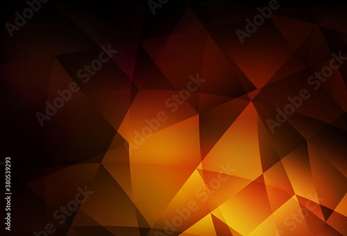 Dark Orange vector gradient triangles texture.