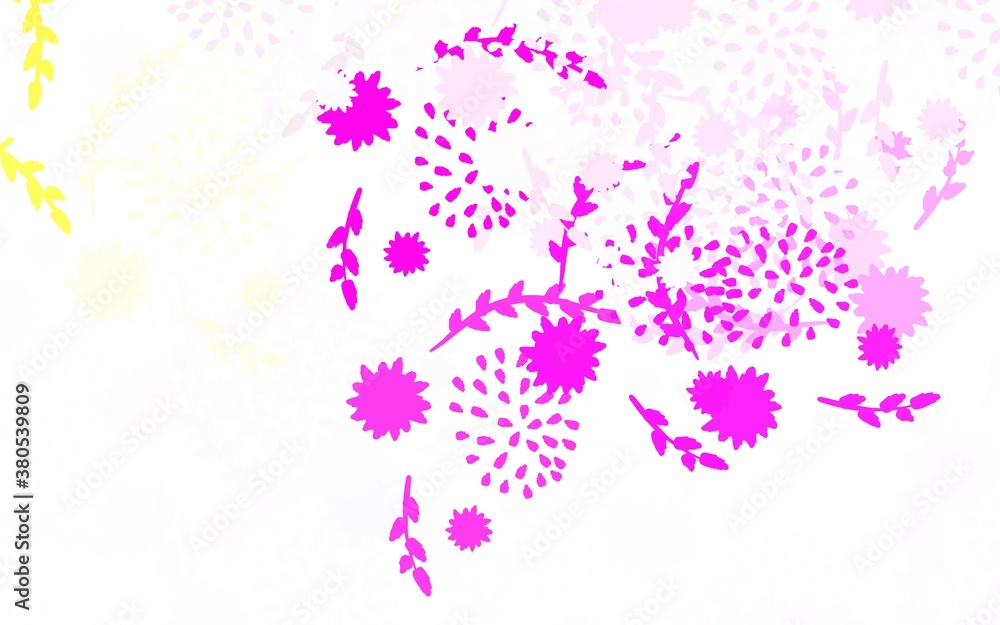 Light Pink, Yellow vector natural pattern with flowers Light Pink, Yellow vector natural pattern with flowers
