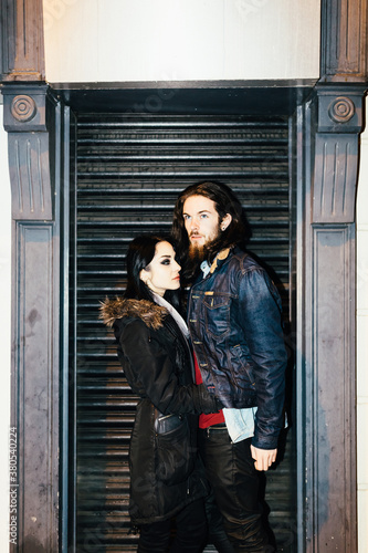 Young Couple Portrait in Front a Shop Sutter photo