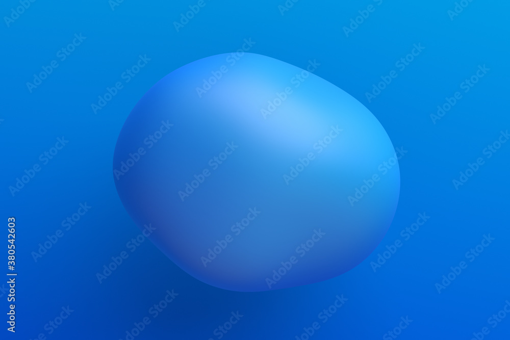 Abstract 3d render of a blue bubble, modern background design