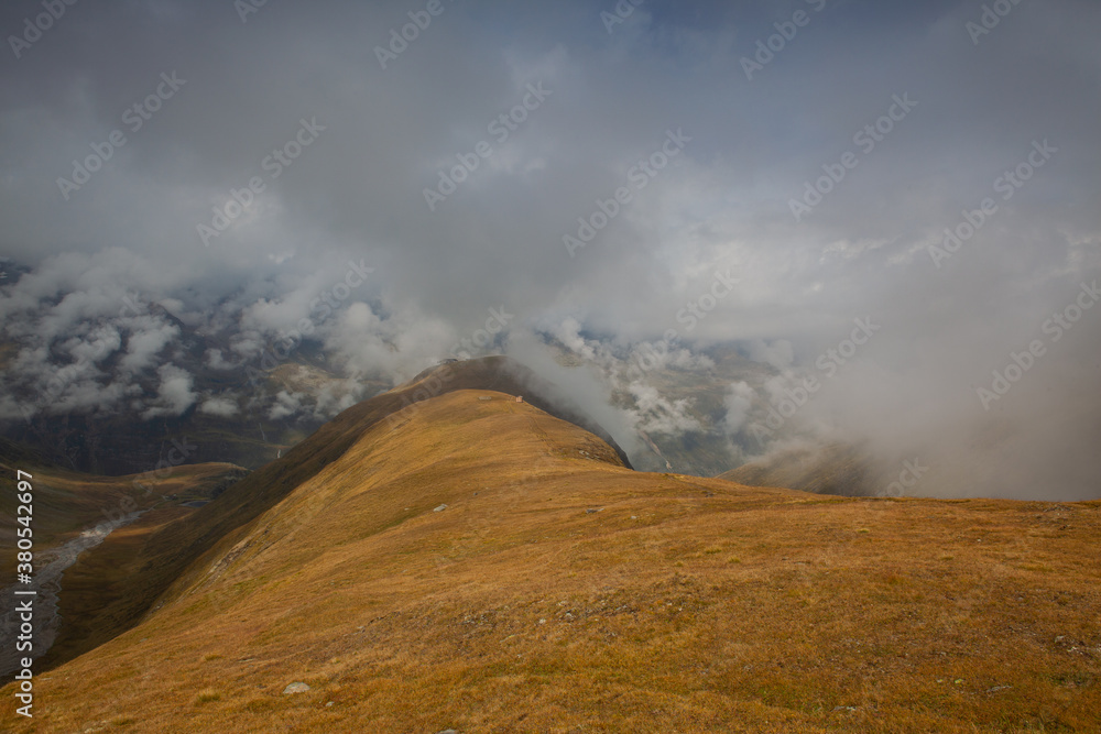 Dramatic landscape in high mountains in Obergurgl, Austria.