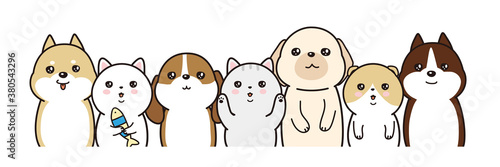 動物のベクターイラストレーション　犬と猫
