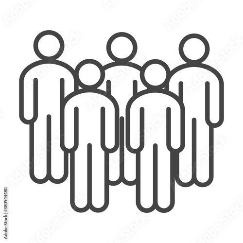 people avatar standing together group line icon style