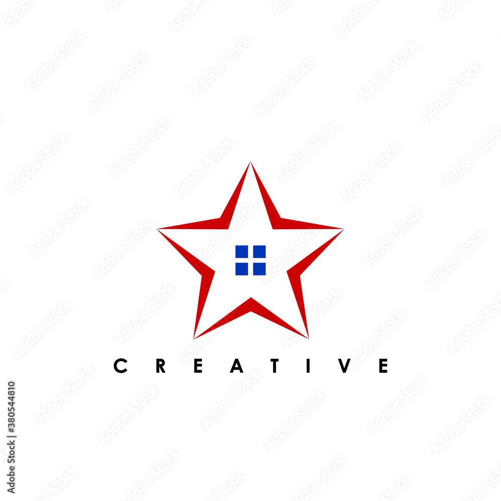 Star and house logo template Star and house logo template