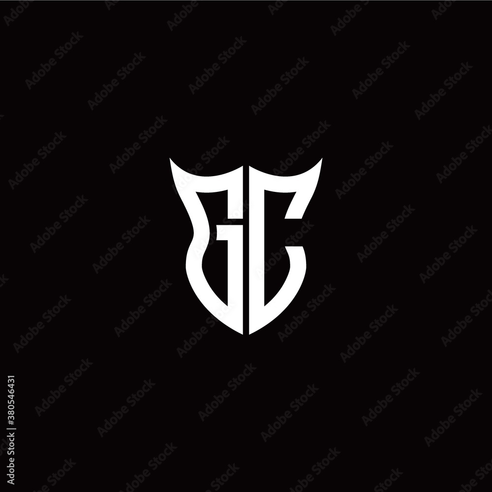Initial G C letter with unique shield style logo template vector Initial G C letter with unique shield style logo template vector