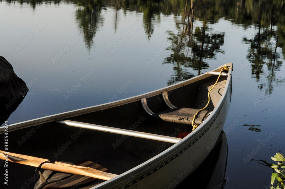 Canoe on lake