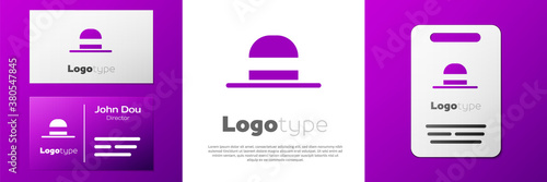 Logotype Elegant women hat icon isolated on white background. Logo design template element. Vector.