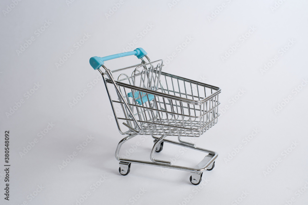 Shopping cart. On white background with copy space Shopping cart. On white background with copy space
