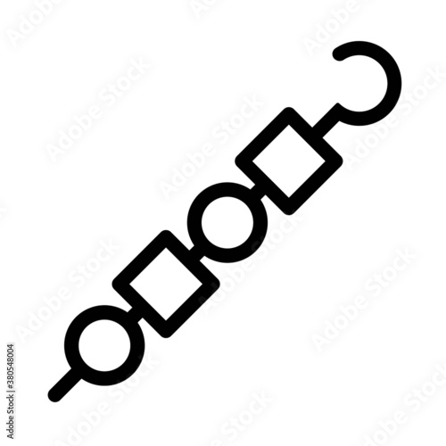 Vector high quality simple line icon illustration of a meat skewer isolated on white background