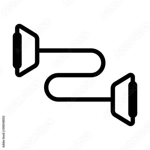 Vector high quality simple line icon illustration of elastic training bands isolated on white background. Work out and fitness concept icon