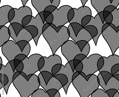Abstract patterns seamless black and white doodle Sketch