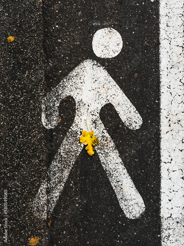 sign of a naked pedestrian with a fig leaf photo