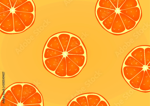 seamless pattern of orange slices