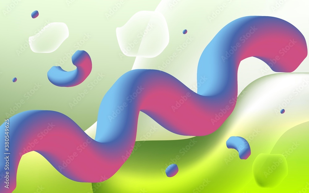 Obraz premium Light Green vector pattern with bent ribbons. Glitter abstract illustration with wry lines. A new texture for your ad, booklets, leaflets.